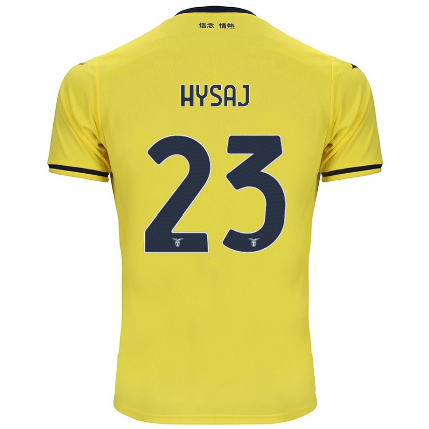 Kandiny Enfant Maillot Elseid Hysaj #23 Jaune Tenues Extérieur 2024/25 T-Shirt