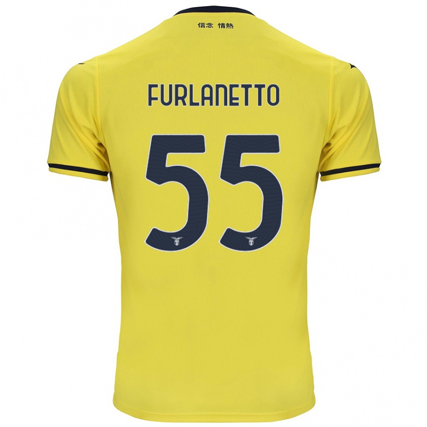 Kandiny Enfant Maillot Alessio Furlanetto #55 Jaune Tenues Extérieur 2024/25 T-Shirt