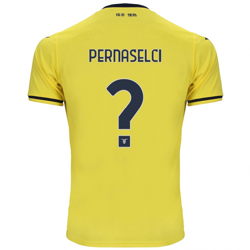 Kandiny Enfant Maillot Leonardo Pernaselci #0 Jaune Tenues Extérieur 2024/25 T-Shirt