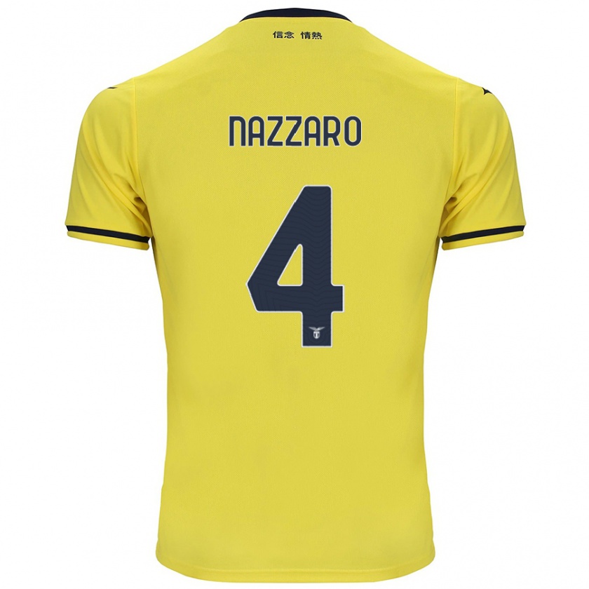 Kandiny Enfant Maillot Marco Nazzaro #4 Jaune Tenues Extérieur 2024/25 T-Shirt