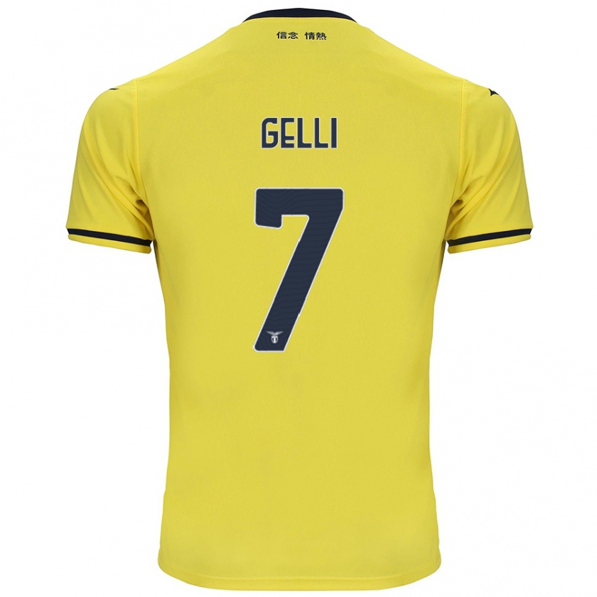 Kandiny Enfant Maillot Valerio Gelli #7 Jaune Tenues Extérieur 2024/25 T-Shirt