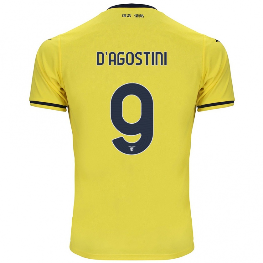 Kandiny Enfant Maillot Lorenzo D'agostini #9 Jaune Tenues Extérieur 2024/25 T-Shirt