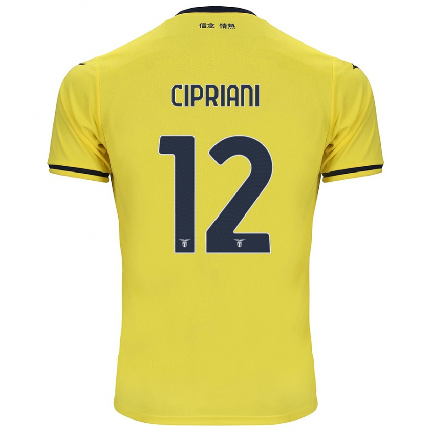 Kandiny Enfant Maillot Alessio Cipriani #12 Jaune Tenues Extérieur 2024/25 T-Shirt