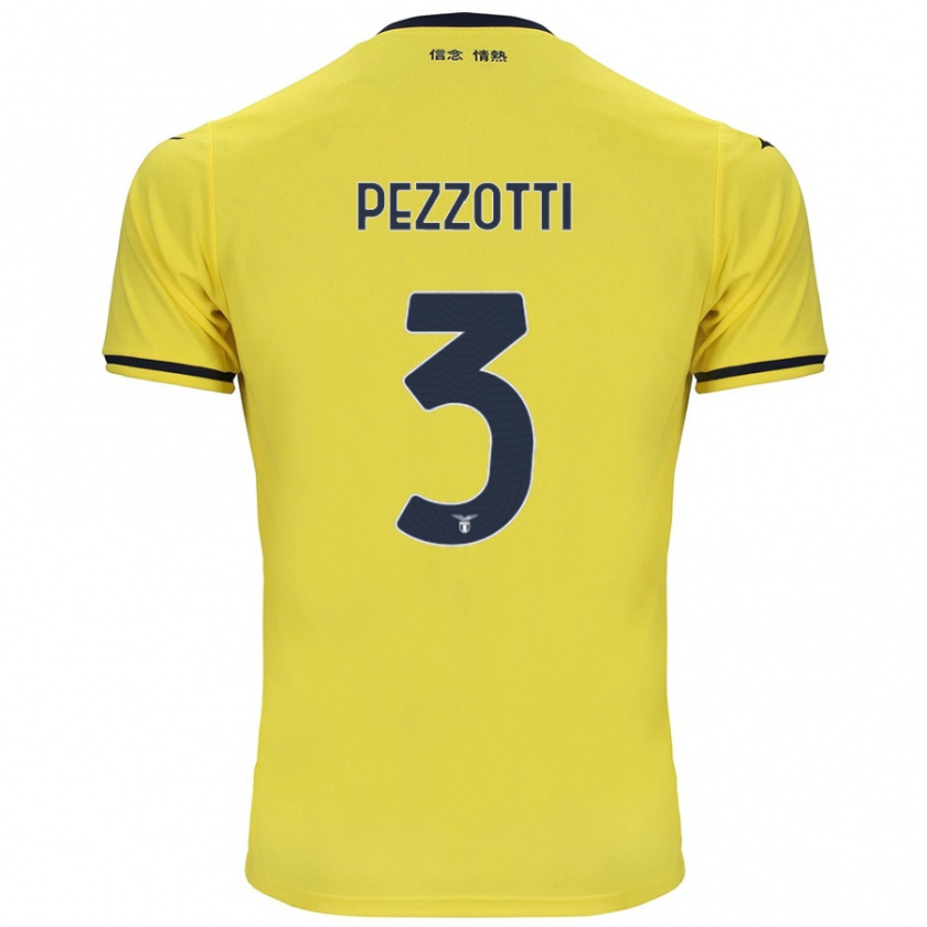 Kandiny Enfant Maillot Arianna Pezzotti #3 Jaune Tenues Extérieur 2024/25 T-Shirt