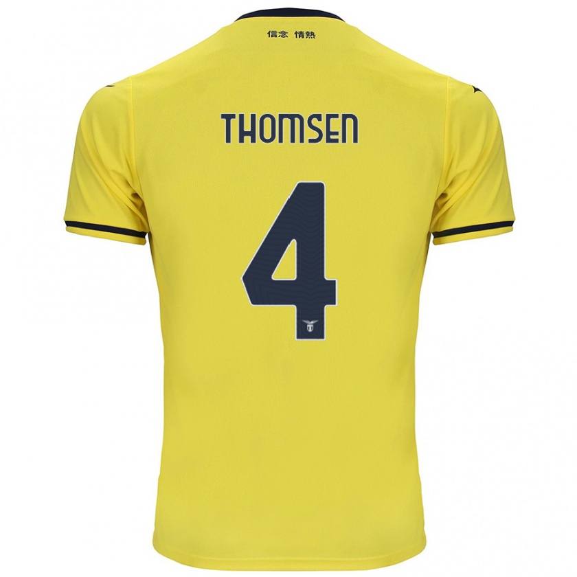 Kandiny Enfant Maillot Maria Møller Thomsen #4 Jaune Tenues Extérieur 2024/25 T-Shirt