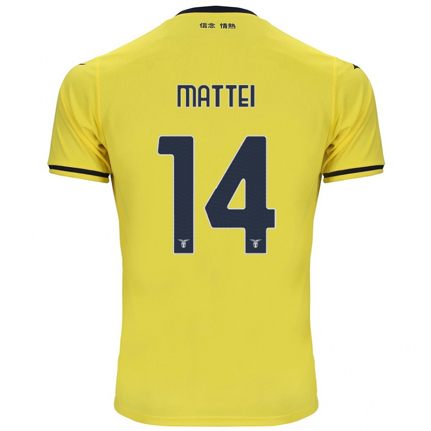 Kandiny Enfant Maillot Sarah Mattei #14 Jaune Tenues Extérieur 2024/25 T-Shirt