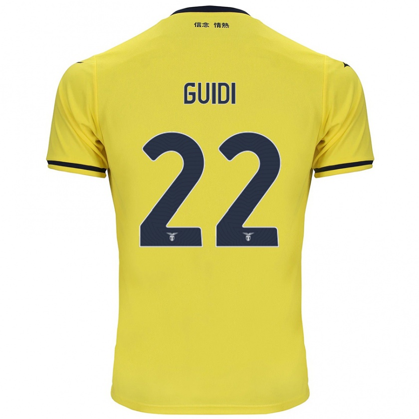 Kandiny Enfant Maillot Emma Guidi #22 Jaune Tenues Extérieur 2024/25 T-Shirt