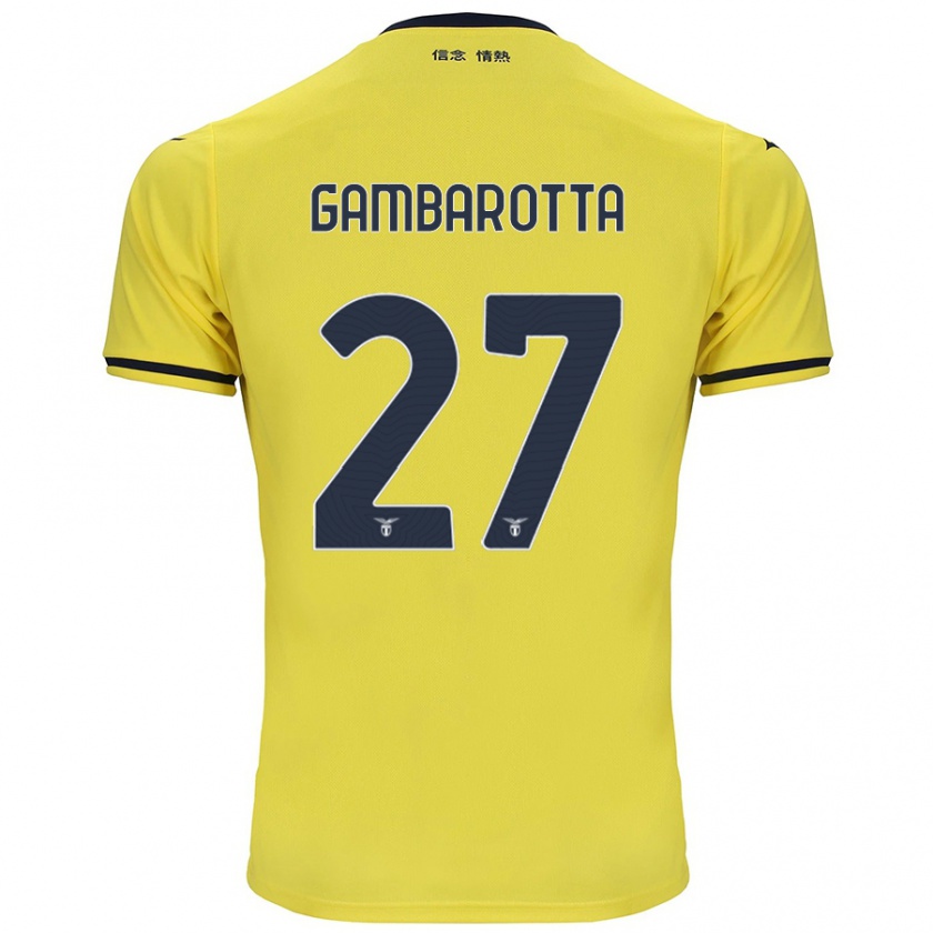 Kandiny Enfant Maillot Margot Gambarotta #27 Jaune Tenues Extérieur 2024/25 T-Shirt