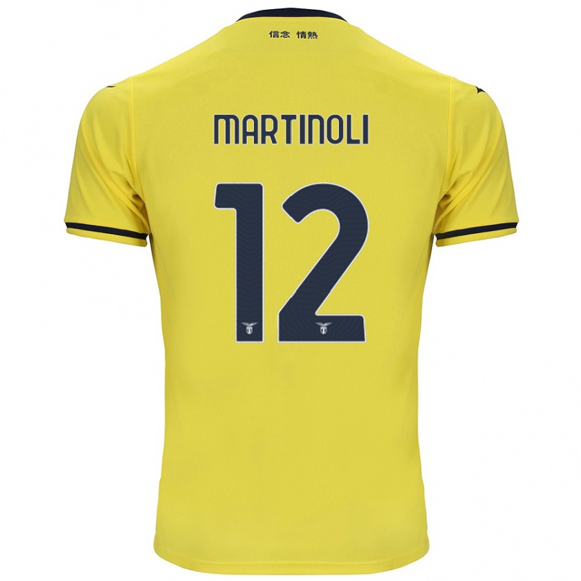 Kandiny Enfant Maillot Elettra Martinoli #12 Jaune Tenues Extérieur 2024/25 T-Shirt