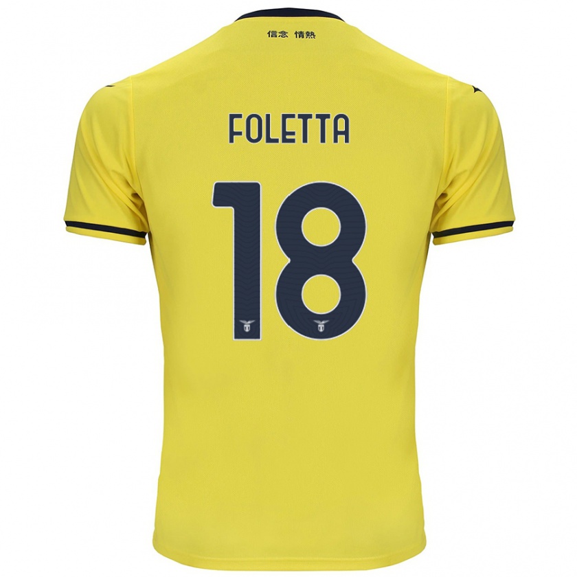 Kandiny Enfant Maillot Isabella Foletta #18 Jaune Tenues Extérieur 2024/25 T-Shirt