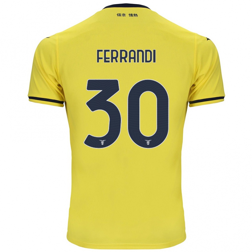 Kandiny Enfant Maillot Giulia Ferrandi #30 Jaune Tenues Extérieur 2024/25 T-Shirt