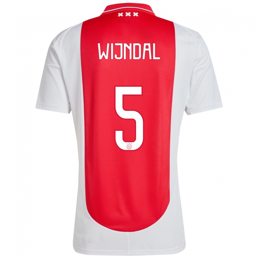 Kandiny Homme Maillot Owen Wijndal #5 Rouge Blanc Tenues Domicile 2024/25 T-Shirt