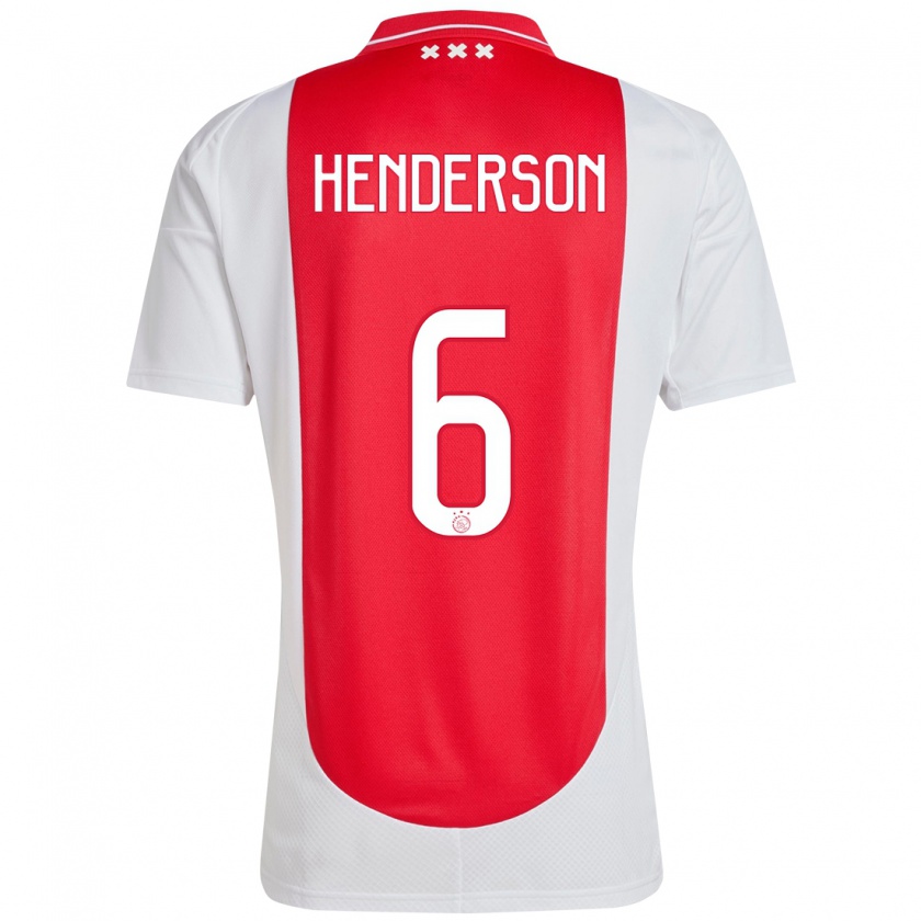 Kandiny Homme Maillot Jordan Henderson #6 Rouge Blanc Tenues Domicile 2024/25 T-Shirt