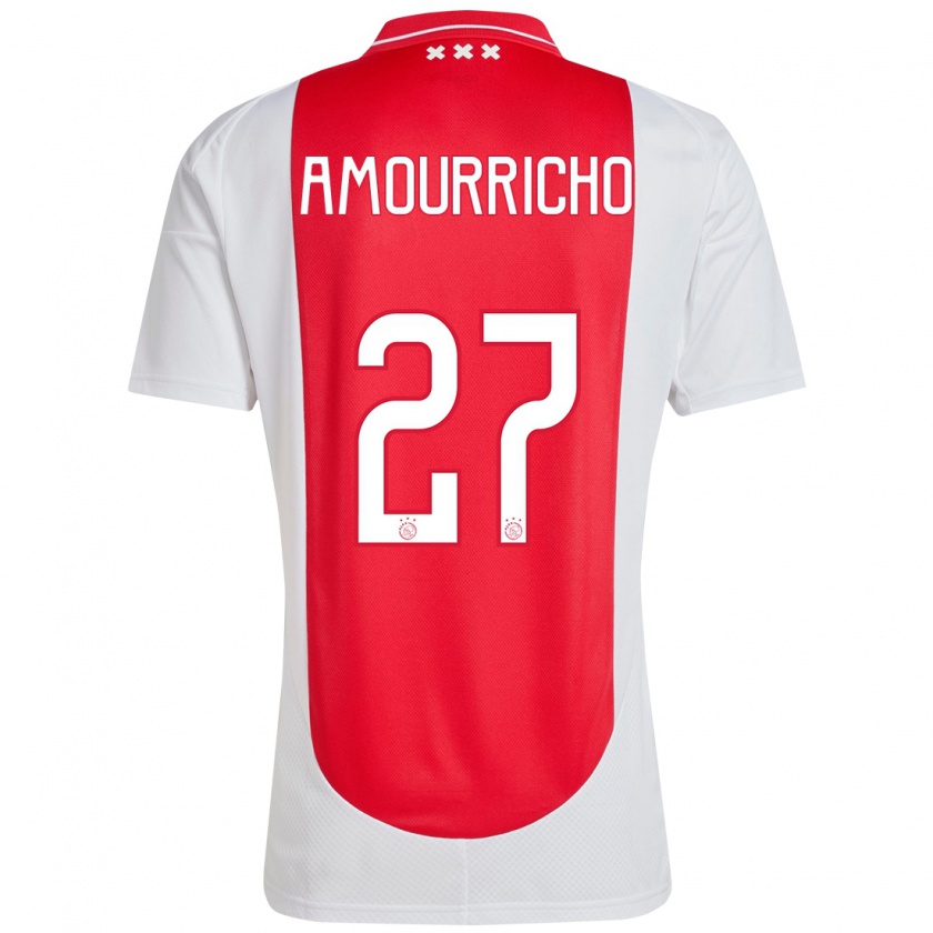 Kandiny Homme Maillot Amourricho Van Axel-Dongen #27 Rouge Blanc Tenues Domicile 2024/25 T-Shirt