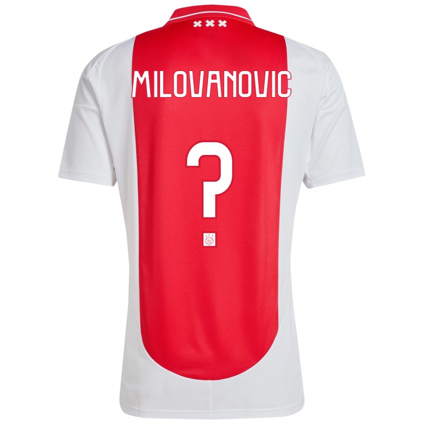 Kandiny Homme Maillot Mateja Milovanovic #0 Rouge Blanc Tenues Domicile 2024/25 T-Shirt