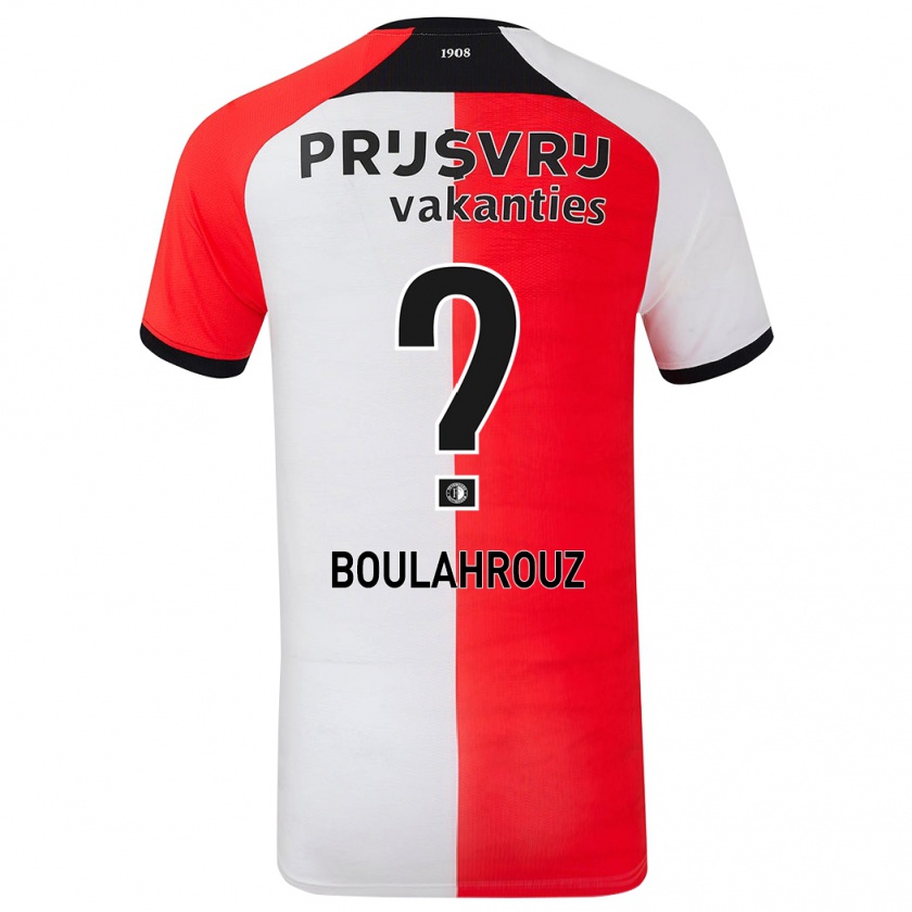 Kandiny Homme Maillot Rayan Boulahrouz #0 Rouge Blanc Tenues Domicile 2024/25 T-Shirt