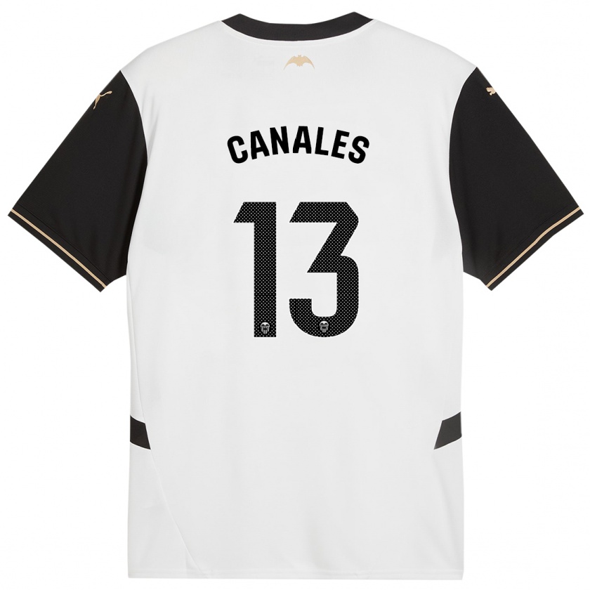 Kandiny Homme Maillot Antonia Canales #13 Blanc Noir Tenues Domicile 2024/25 T-Shirt