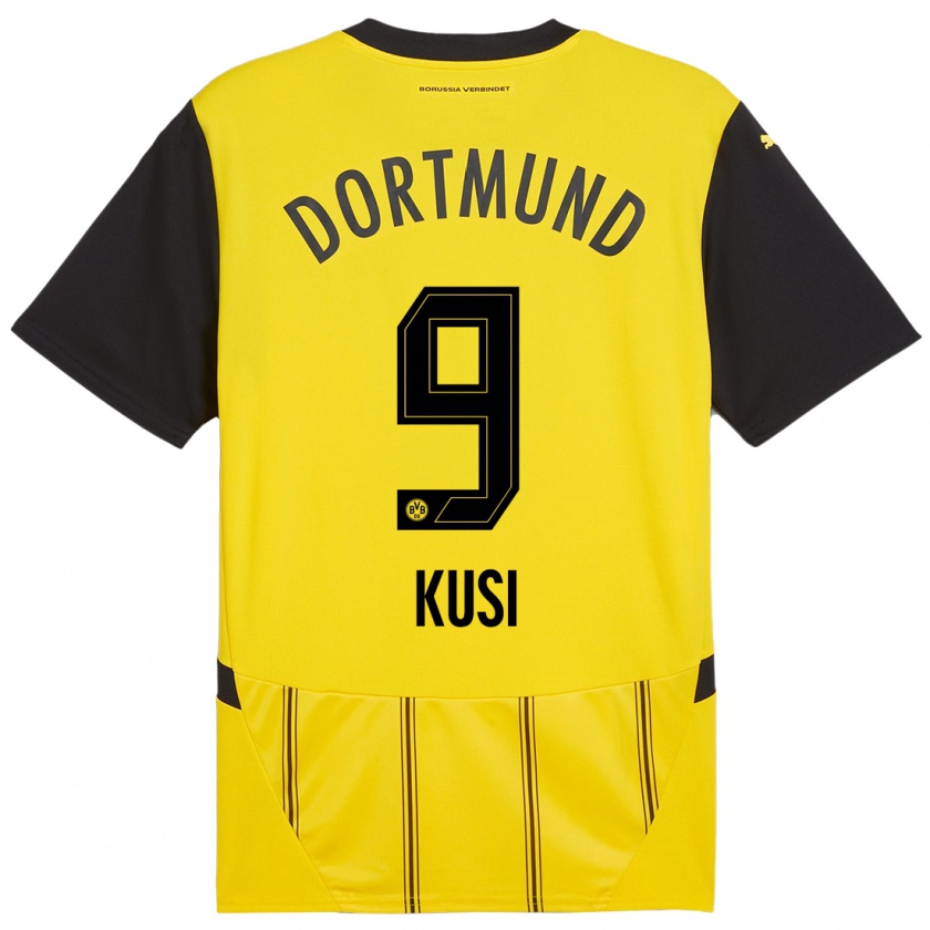 Kandiny Homme Maillot Jemain Kusi #9 Jaune Noir Tenues Domicile 2024/25 T-Shirt