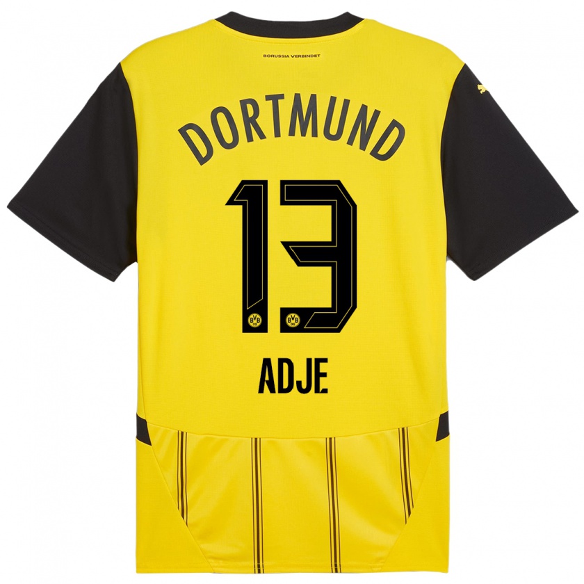 Kandiny Homme Maillot Miguel Adje #13 Jaune Noir Tenues Domicile 2024/25 T-Shirt