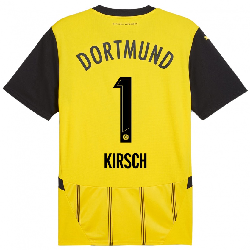 Kandiny Homme Maillot Marian Kirsch #1 Jaune Noir Tenues Domicile 2024/25 T-Shirt