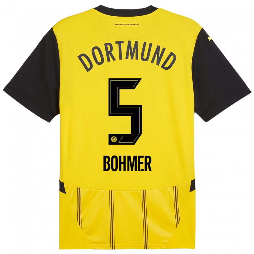 Kandiny Homme Maillot Tim Bohmer #5 Jaune Noir Tenues Domicile 2024/25 T-Shirt