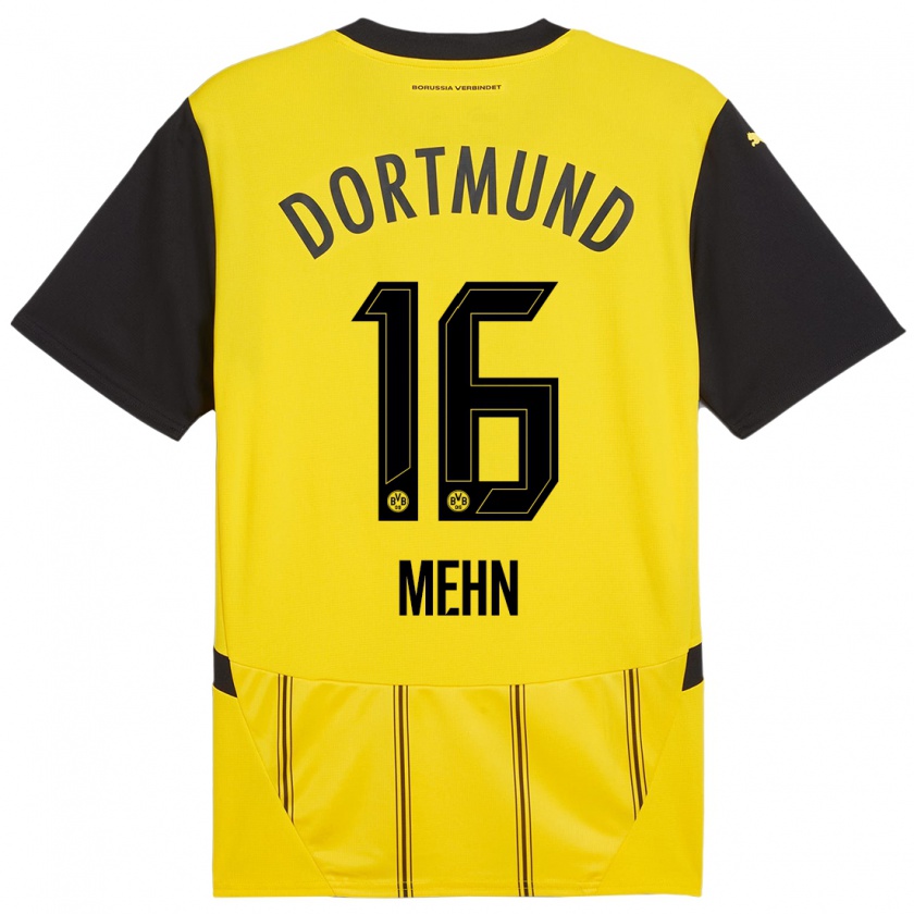 Kandiny Homme Maillot Phil Josef Mehn #16 Jaune Noir Tenues Domicile 2024/25 T-Shirt