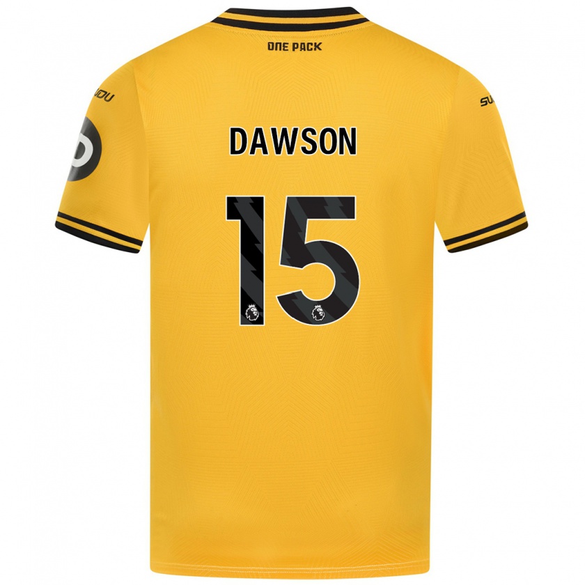 Kandiny Homme Maillot Craig Dawson #15 Jaune Tenues Domicile 2024/25 T-Shirt