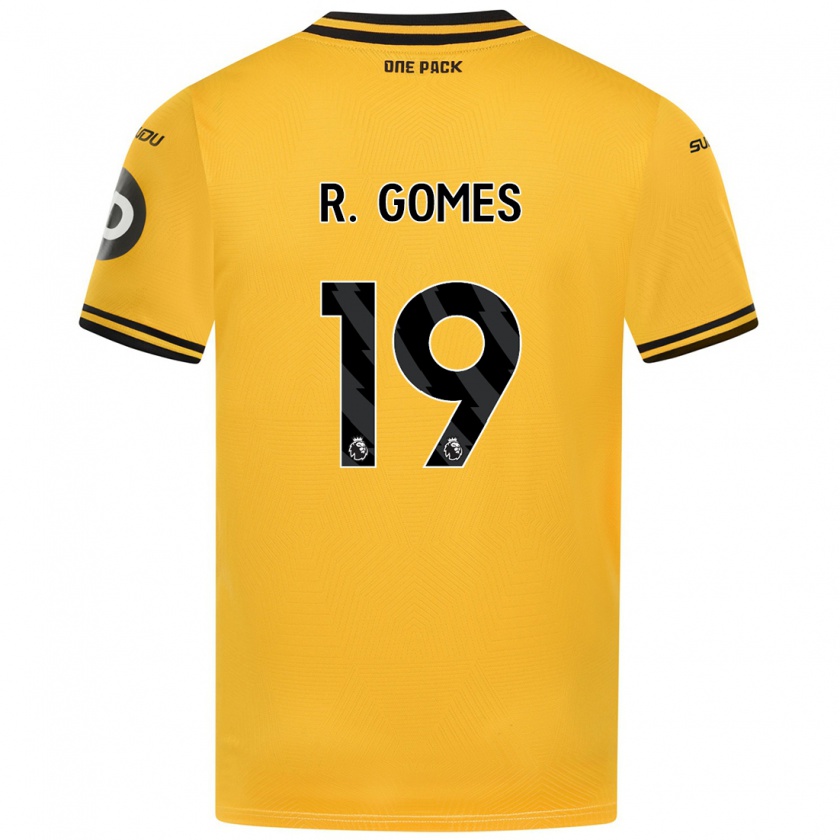 Kandiny Homme Maillot Rodrigo Gomes #19 Jaune Tenues Domicile 2024/25 T-Shirt