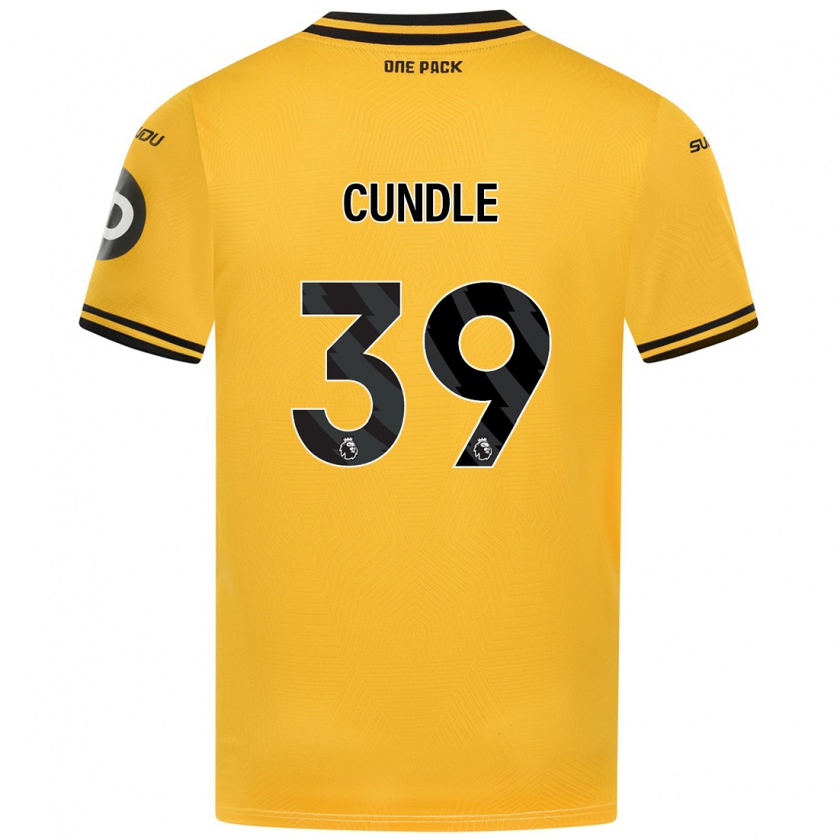 Kandiny Homme Maillot Luke Cundle #39 Jaune Tenues Domicile 2024/25 T-Shirt