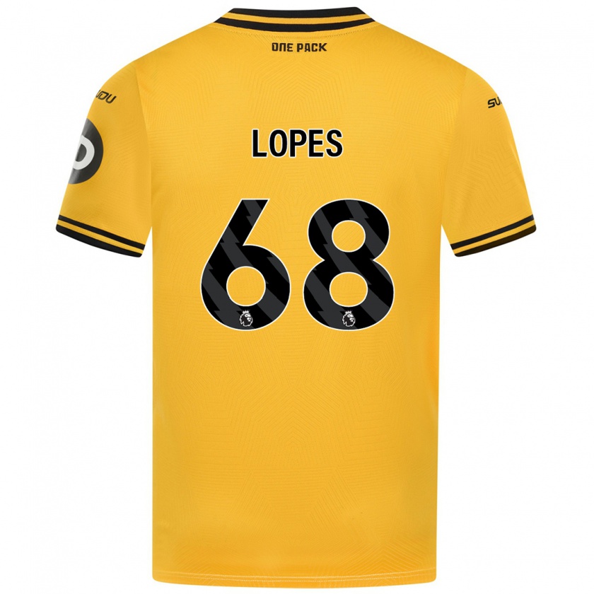 Kandiny Homme Maillot Leo Lopes #68 Jaune Tenues Domicile 2024/25 T-Shirt