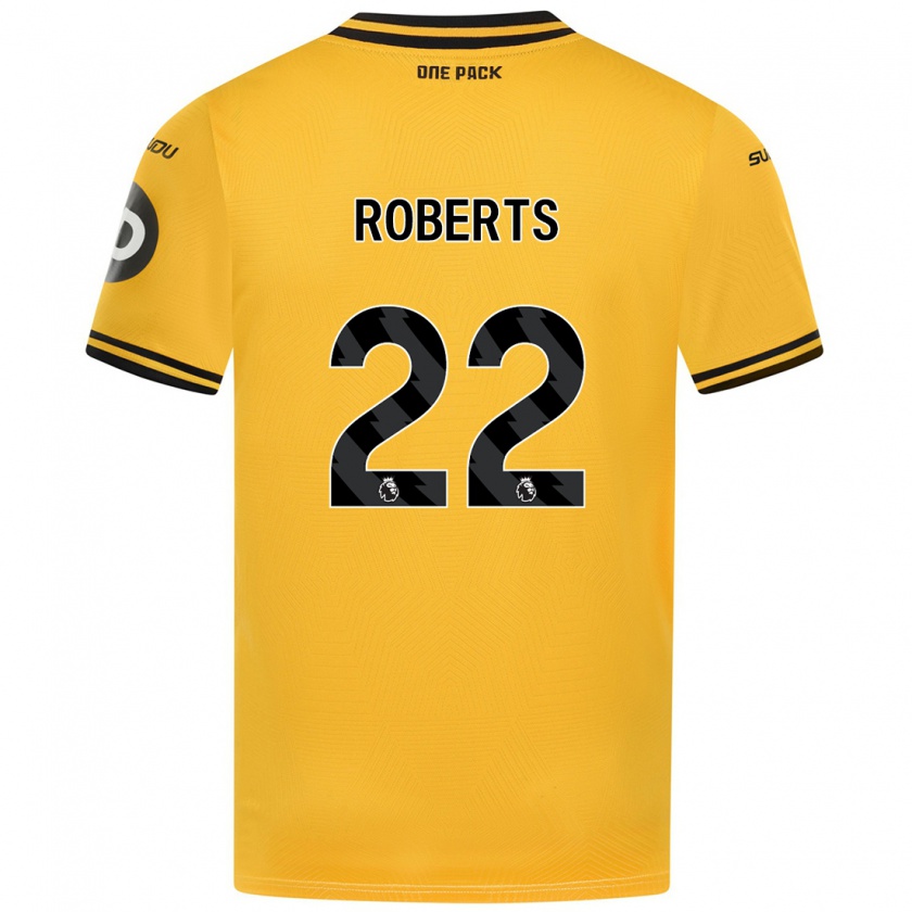 Kandiny Homme Maillot Beth Roberts #22 Jaune Tenues Domicile 2024/25 T-Shirt