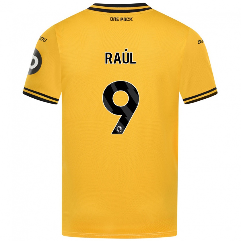 Kandiny Homme Maillot Raul Jimenez #9 Jaune Tenues Domicile 2024/25 T-Shirt