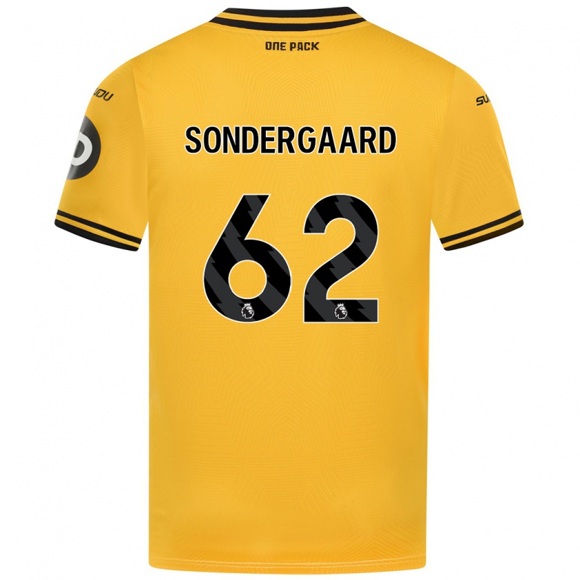 Kandiny Homme Maillot Andreas Sondergaard #62 Jaune Tenues Domicile 2024/25 T-Shirt