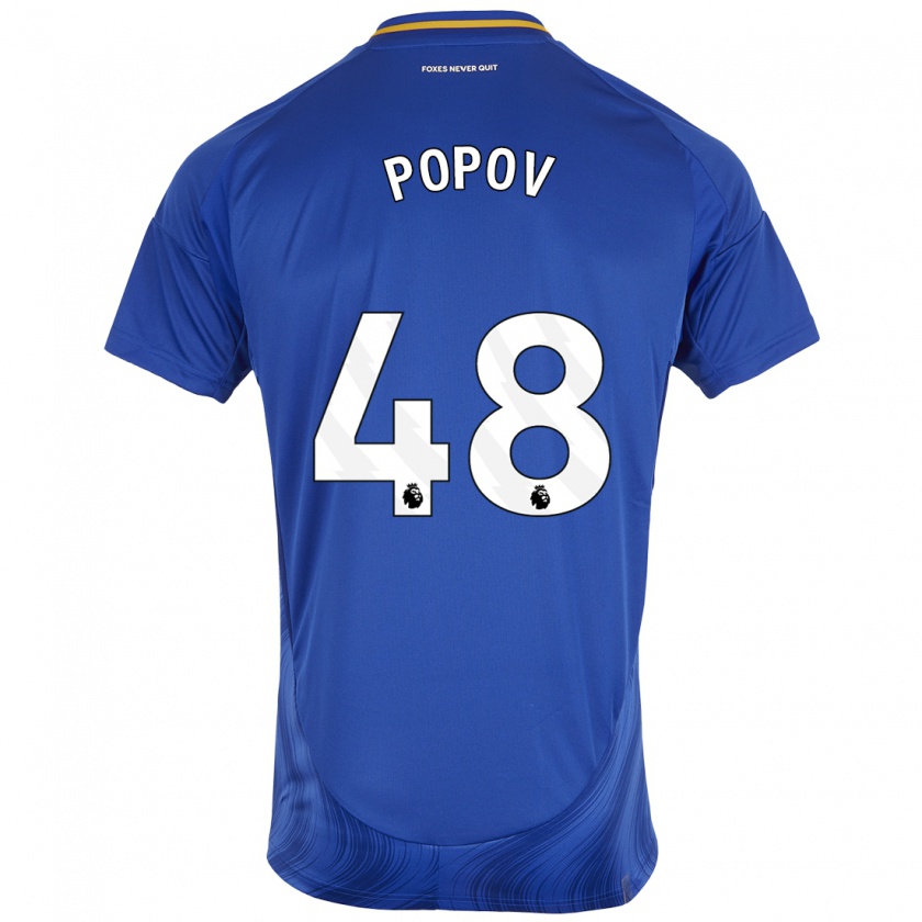 Kandiny Homme Maillot Chris Popov #48 Bleu Blanc Tenues Domicile 2024/25 T-Shirt