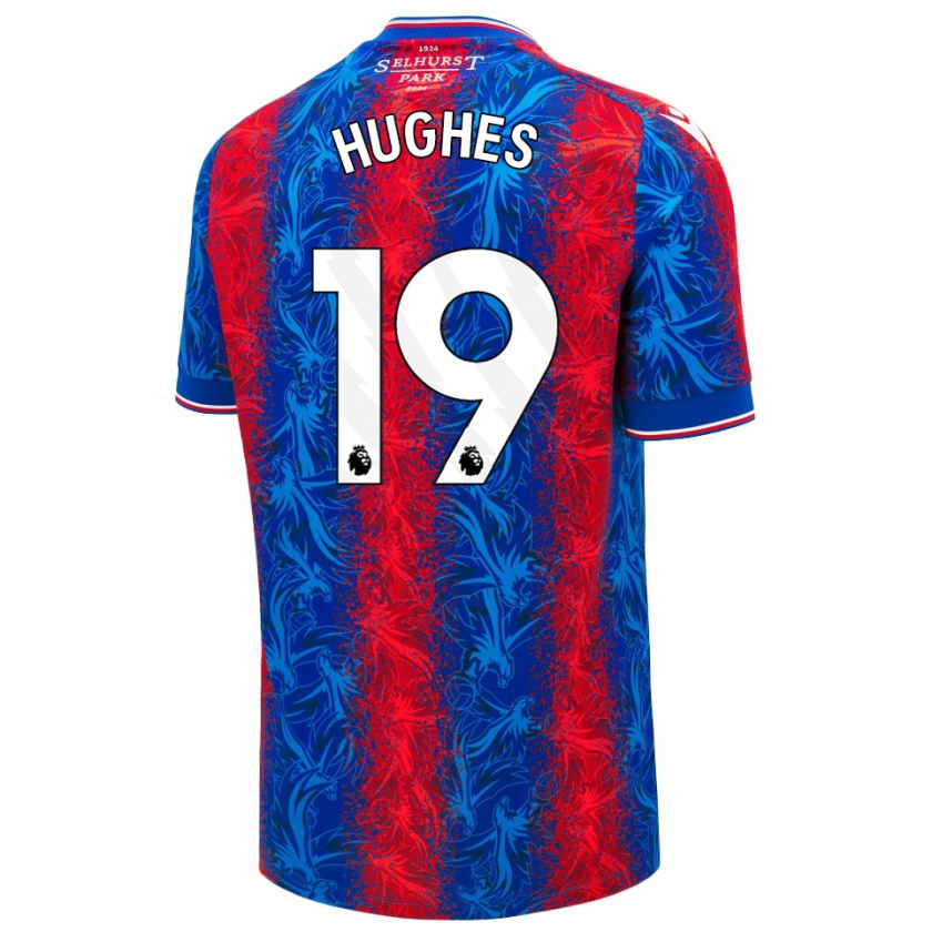 Kandiny Homme Maillot Will Hughes #19 Rayures Rouges Et Bleues Tenues Domicile 2024/25 T-Shirt