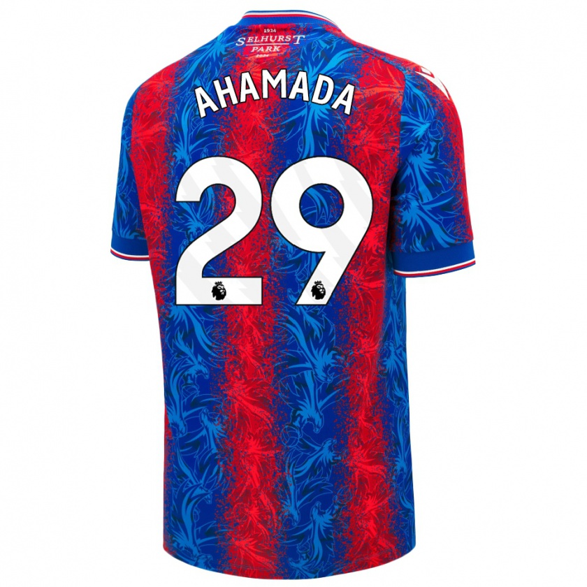 Kandiny Homme Maillot Naouirou Ahamada #29 Rayures Rouges Et Bleues Tenues Domicile 2024/25 T-Shirt