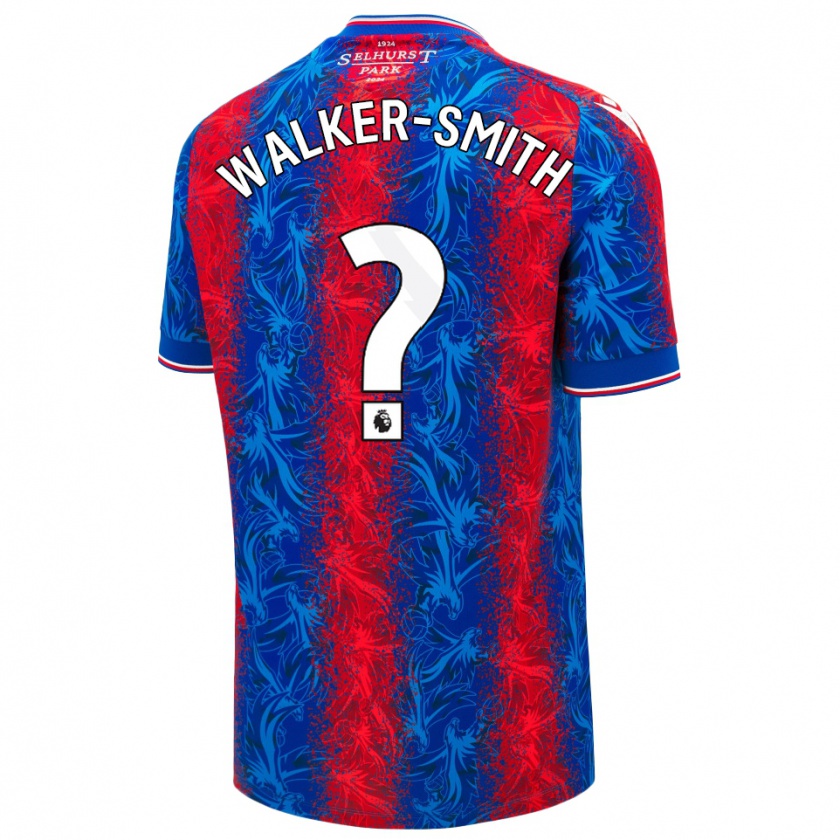 Kandiny Homme Maillot Charlie Walker-Smith #0 Rayures Rouges Et Bleues Tenues Domicile 2024/25 T-Shirt