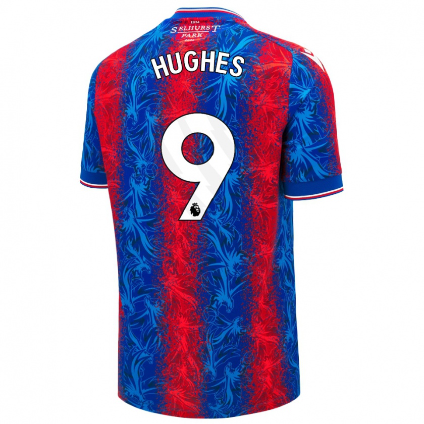 Kandiny Homme Maillot Elise Hughes #9 Rayures Rouges Et Bleues Tenues Domicile 2024/25 T-Shirt