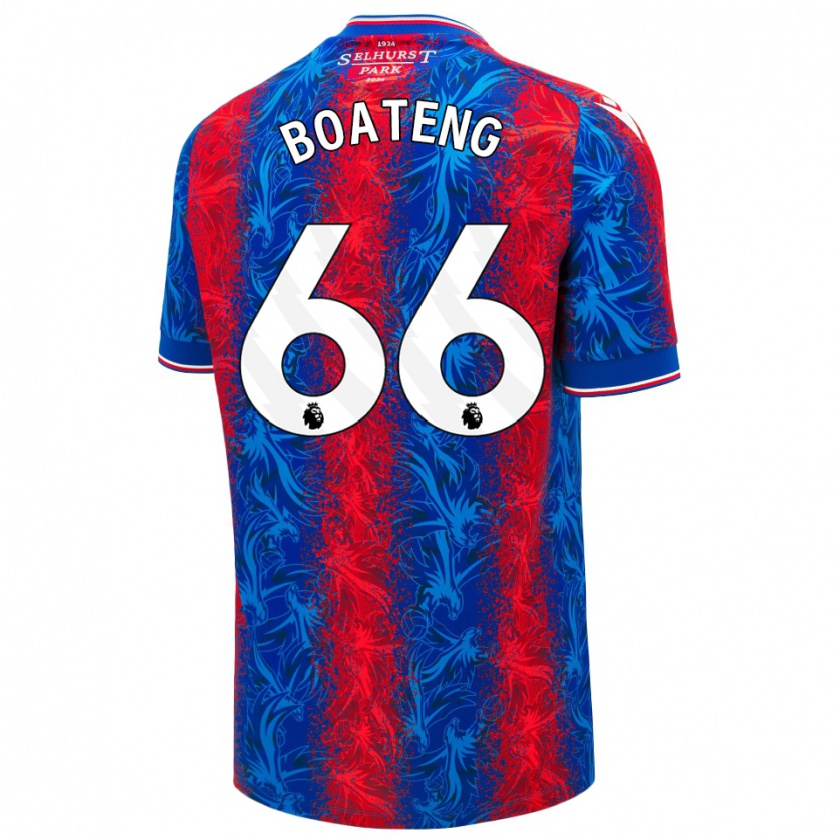 Kandiny Homme Maillot David Boateng #66 Rayures Rouges Et Bleues Tenues Domicile 2024/25 T-Shirt