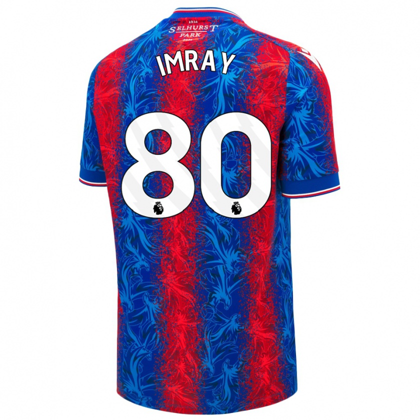 Kandiny Homme Maillot Danny Imray #80 Rayures Rouges Et Bleues Tenues Domicile 2024/25 T-Shirt