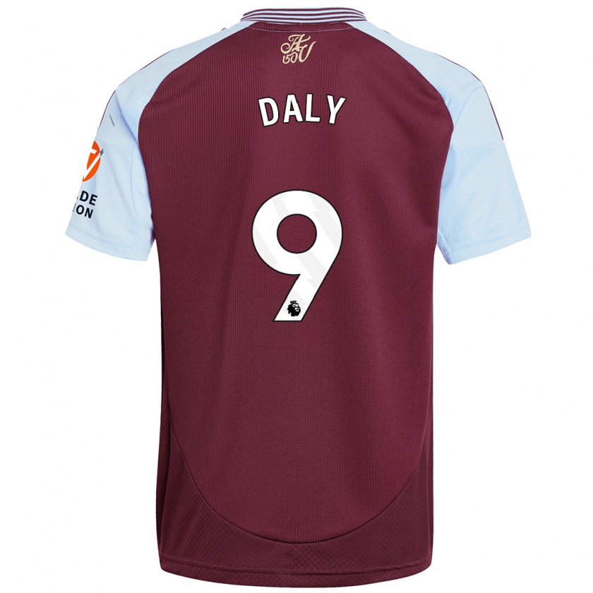 Kandiny Homme Maillot Rachel Daly #9 Bordeaux Bleu Ciel Tenues Domicile 2024/25 T-Shirt