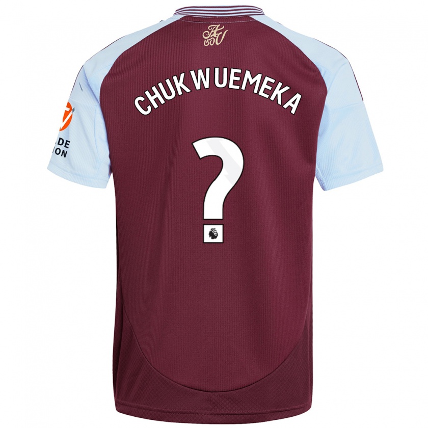 Kandiny Homme Maillot Caleb Chukwuemeka #0 Bordeaux Bleu Ciel Tenues Domicile 2024/25 T-Shirt