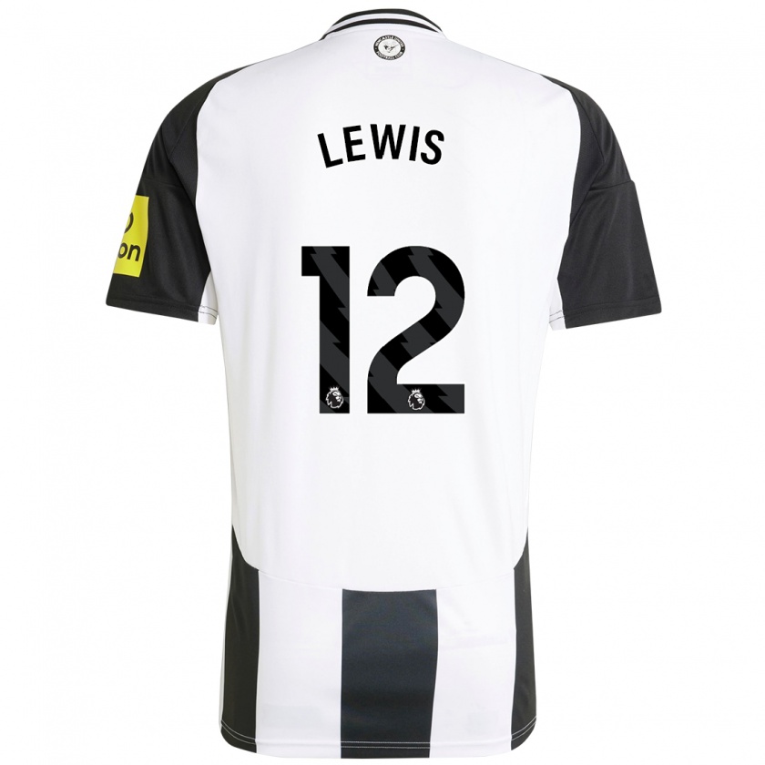 Kandiny Homme Maillot Jamal Lewis #12 Blanc Noir Tenues Domicile 2024/25 T-Shirt