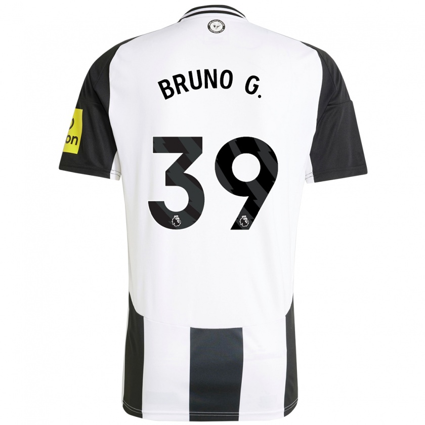 Kandiny Homme Maillot Bruno Guimarães #39 Blanc Noir Tenues Domicile 2024/25 T-Shirt