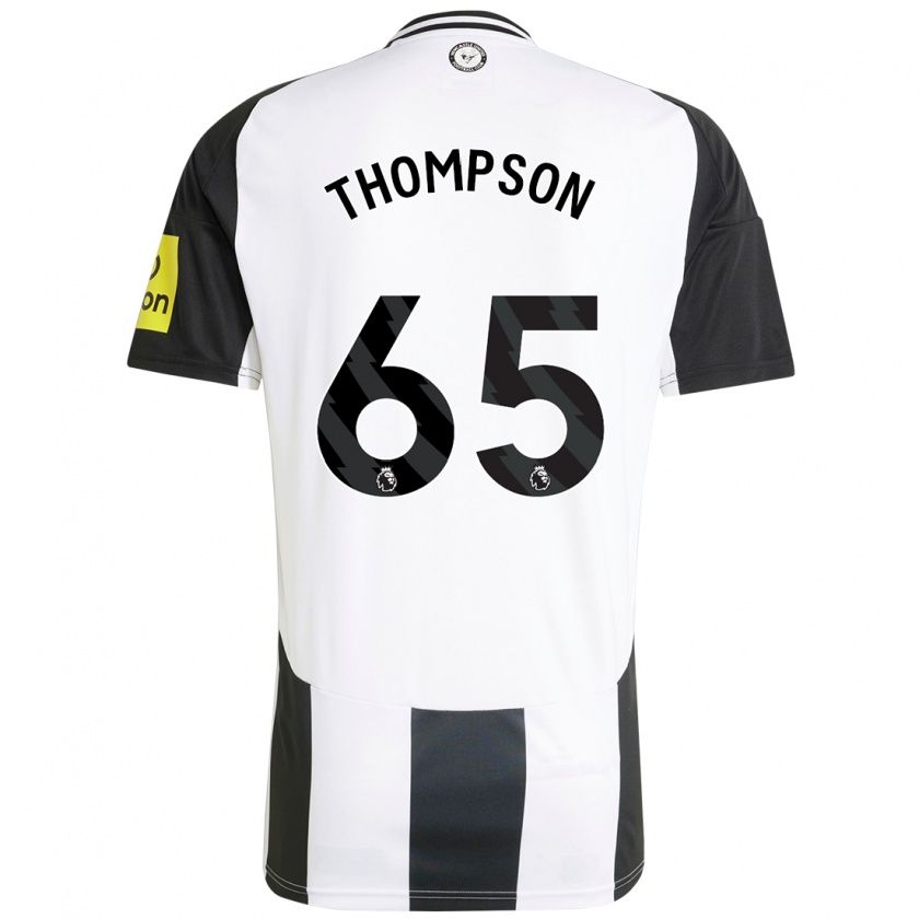 Kandiny Homme Maillot Ciaran Thompson #65 Blanc Noir Tenues Domicile 2024/25 T-Shirt