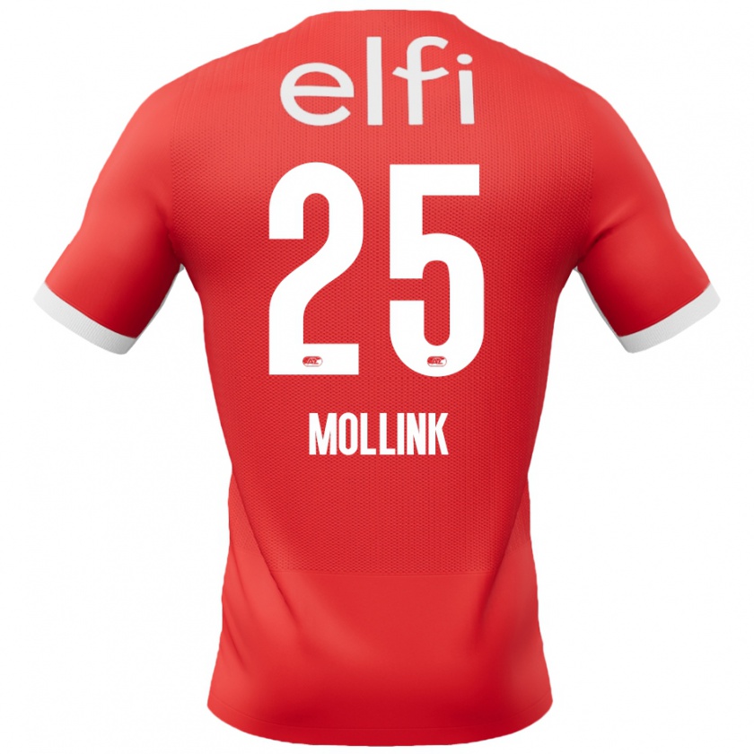 Kandiny Homme Maillot Yaël Mollink #25 Rouge Blanc Tenues Domicile 2024/25 T-Shirt