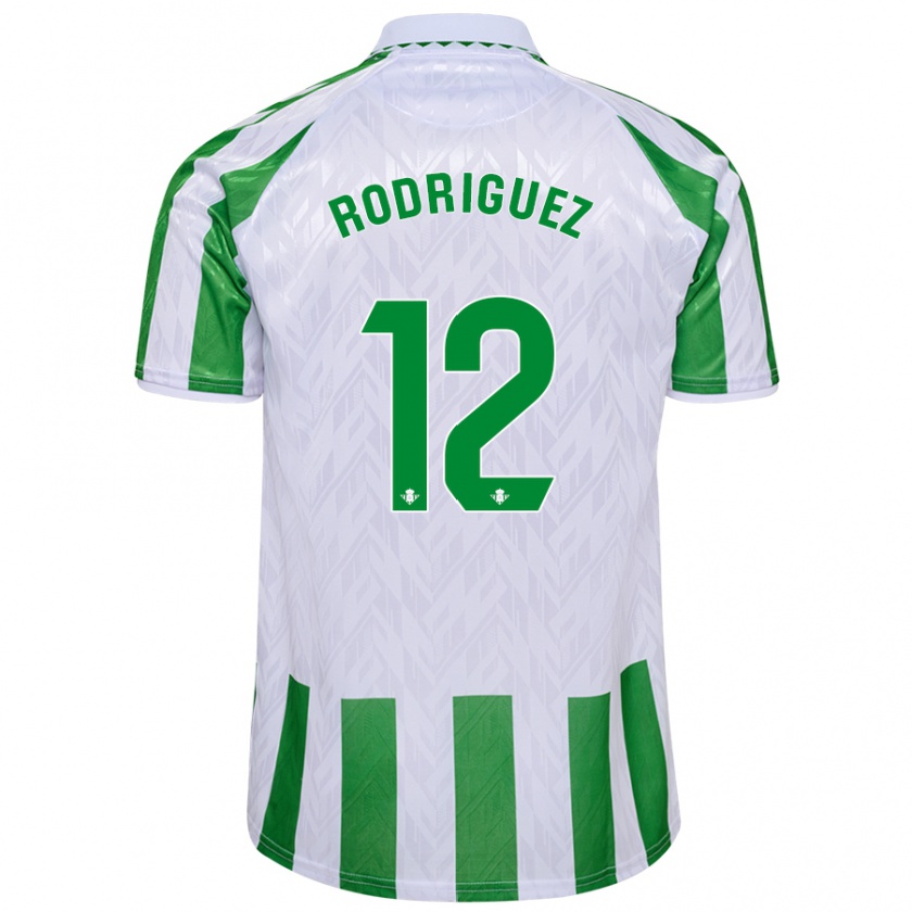 Kandiny Homme Maillot Ricardo Rodríguez #12 Rayures Vertes Et Blanches Tenues Domicile 2024/25 T-Shirt