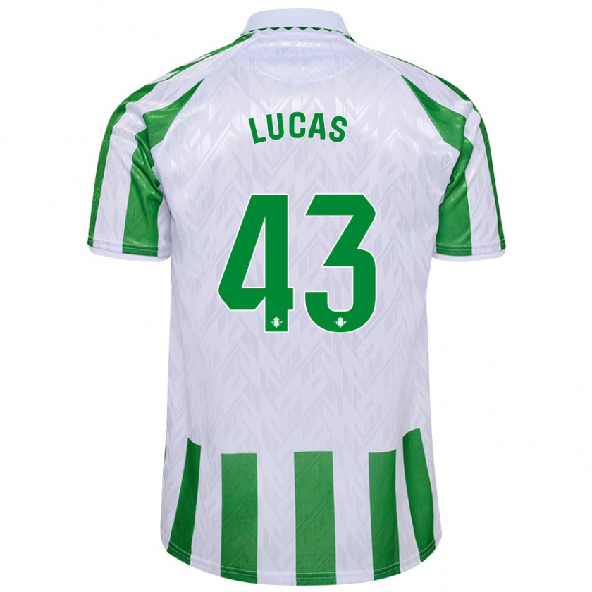 Kandiny Homme Maillot Lucas Alcázar #43 Rayures Vertes Et Blanches Tenues Domicile 2024/25 T-Shirt