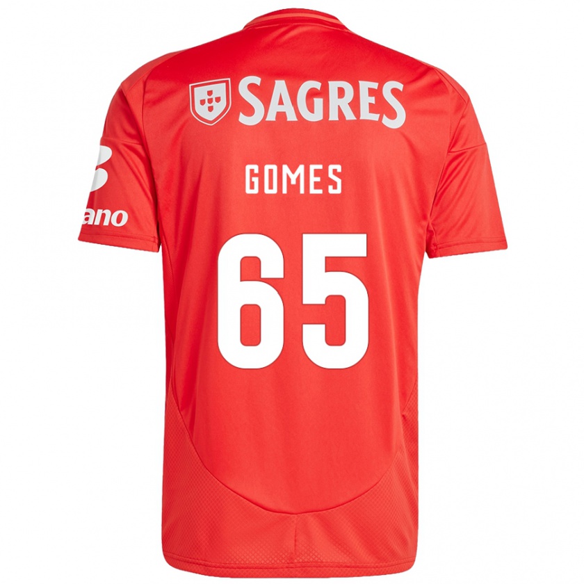 Kandiny Homme Maillot André Gomes #65 Rouge Blanc Tenues Domicile 2024/25 T-Shirt