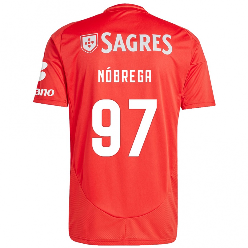 Kandiny Homme Maillot Ricardo Nóbrega #97 Rouge Blanc Tenues Domicile 2024/25 T-Shirt